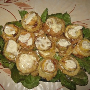 Рецепт: Кабачки жареные с чесноком Кабачки жареные с чесноком — пошаговый рецепт с фото