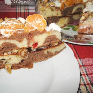 Рецепт: Торт «Зебра» Торт «Зебра» — пошаговый рецепт с фото