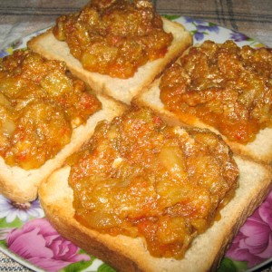 Рецепт: Закуска острая из баклажанов Закуска острая из баклажанов — пошаговый рецепт с фото