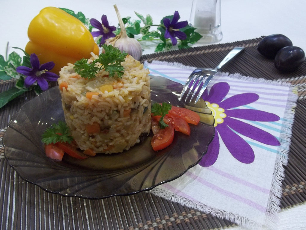 Тушеный рис с овощами — пошаговый рецепт с фото