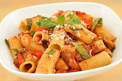 Рагу из шампиньонов с макаронами