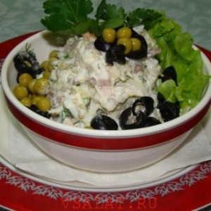 Рецепт: Салат «Оливье» с языком Салат «Оливье» с языком — пошаговый рецепт с фото