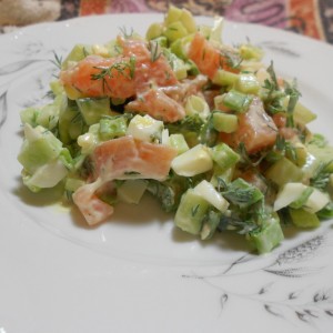 Рецепт: Салат с семгой Салат с семгой — пошаговый рецепт с фото