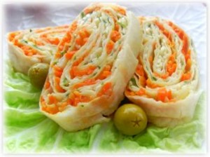 Рулет с корейской морковкой